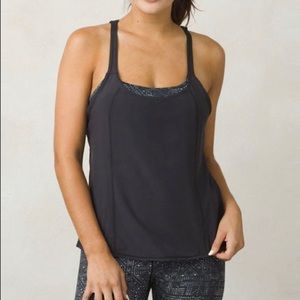 PrAna Black Mosaic Sway Built-in-Bra Tank Top